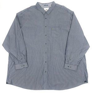 Lacoste 5XLT Navy Blue Striped Button Dress Shirt